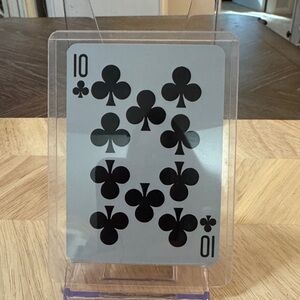 Jimmy Choo 10 Of Clubs Playing Card with Black Clubs Design